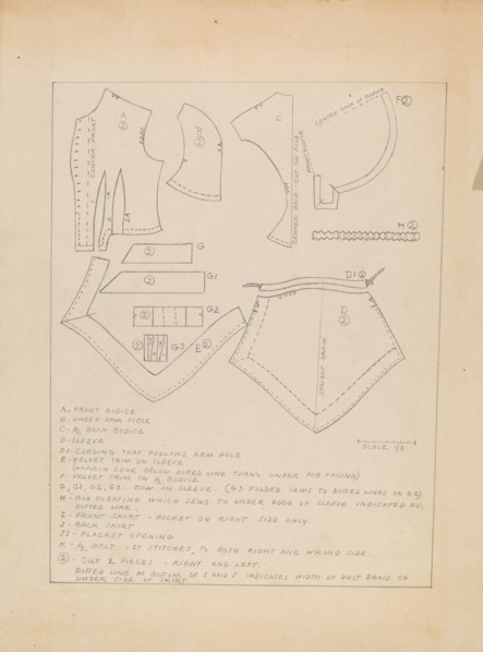 Pattern for a Dress, c. 1936.