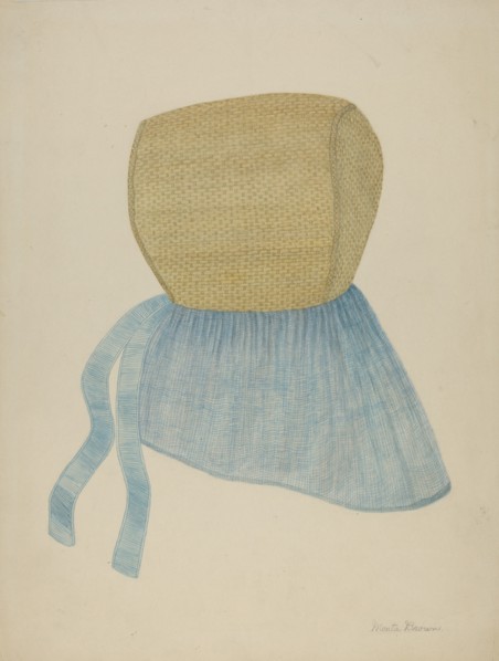 Shaker Straw Bonnet, c. 1937.