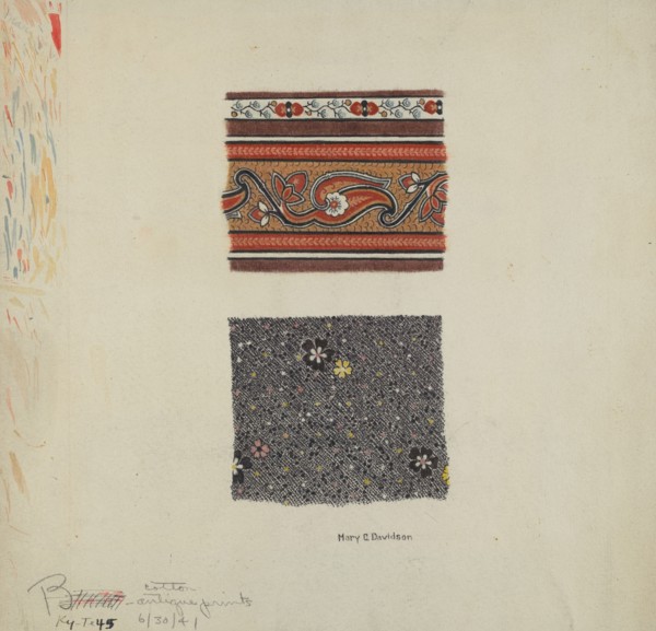 Cotton Antique Prints, c. 1941.