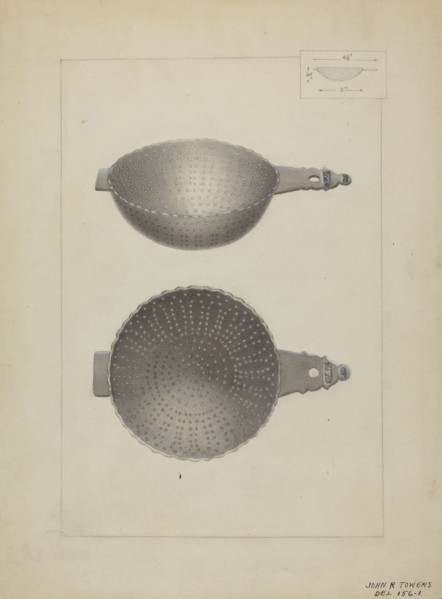 Silver Punch Strainer, c. 1936.