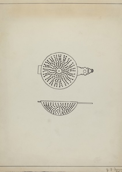 Silver Punch Strainer, c. 1936.