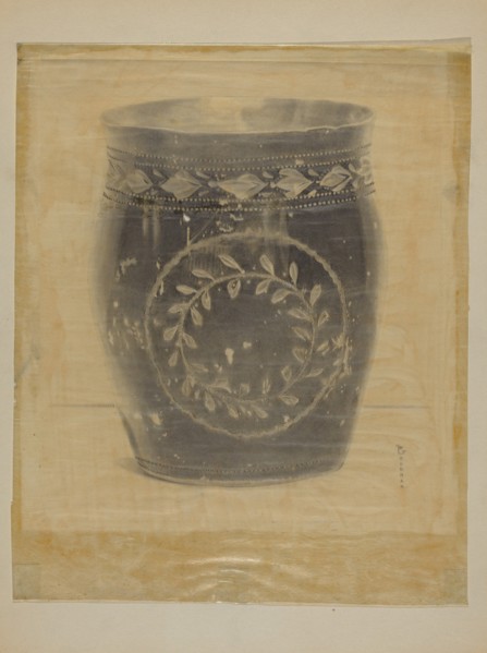 Enameled Pewter Beaker, c. 1937.