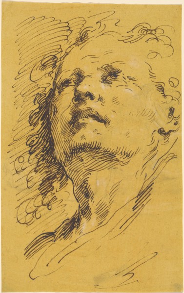 Head of a Man Looking Up, 1770s.