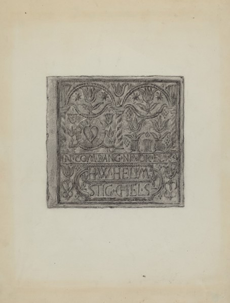 Pa. German Stove Plate, c. 1936.