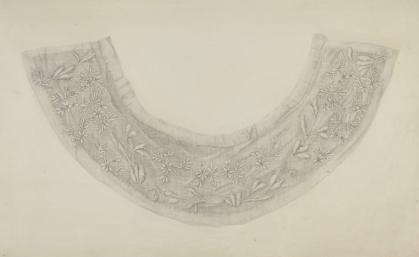Embroidered Linen Collar, c. 1938.
