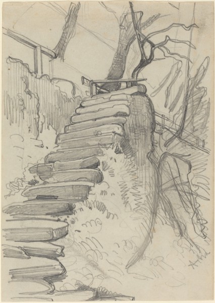 Flight of Stone Steps in a Garden.