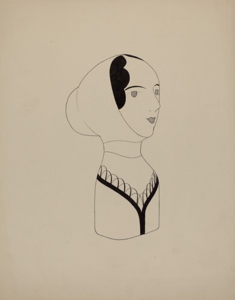 Hat Mannequin and Bonnet, c. 1937.
