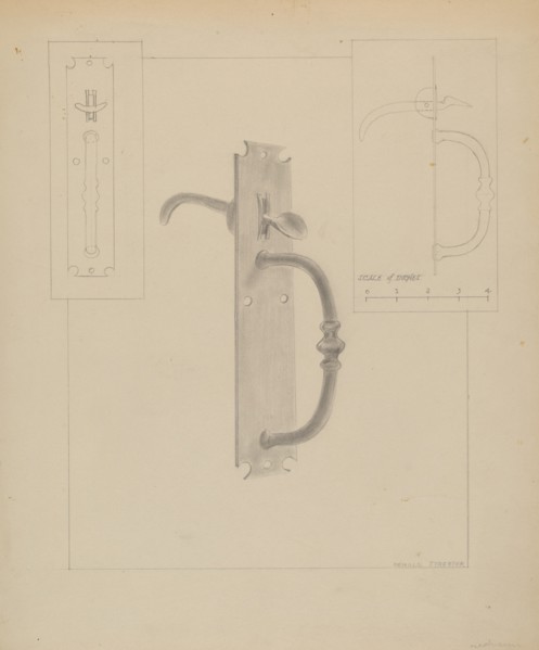 Wrought Iron Thumb Latch, c. 1936.