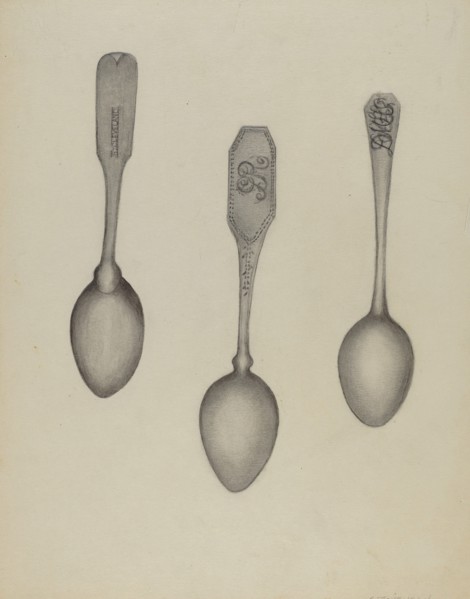 Silver Fiddle Head Spoon, 1935/1942.