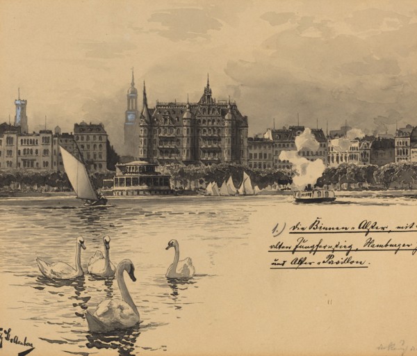 Binnenalster mit Jungfernstieg, 1893.