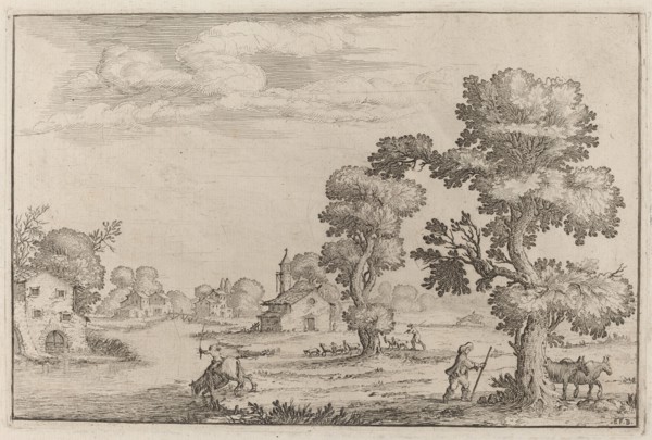 Lakeside Village with Herdsmen, 1638.