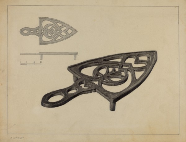 Pa. German Flat-iron Holder, c. 1938.