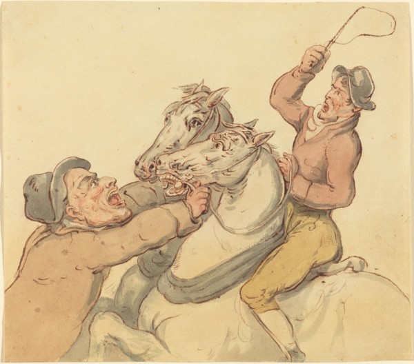 Drovers with a Pair of Rearing Horses.