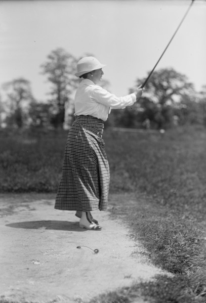 Mrs. L.O. Cameron - Playing Golf, 1913.