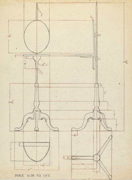 Pole Screen and Candlestand, 1935/1942.