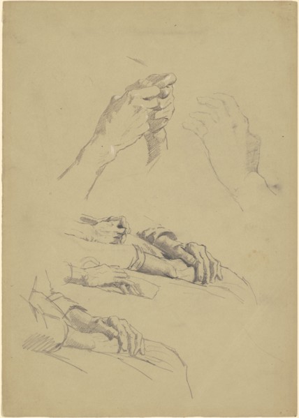Studies of Hands [recto], c. 1870-1890.