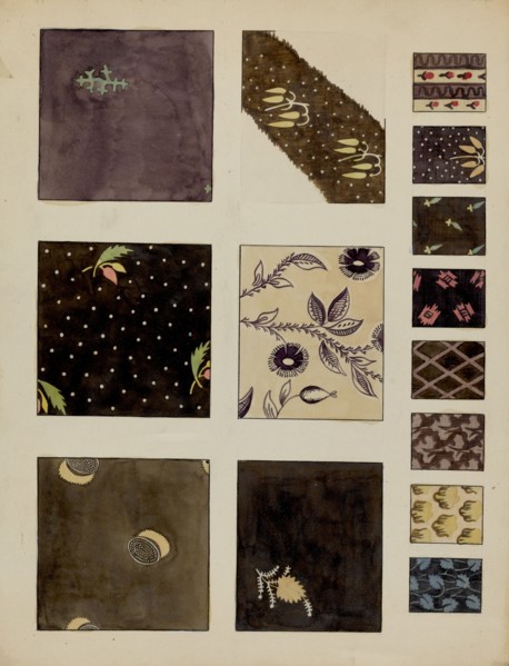 Textiles from Patchwork Quilt, c. 1936.