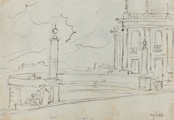 The Ripetta in Rome [verso], 1752/1756.