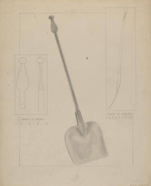 Wrought Iron Fireplace Shovel, c. 1936.