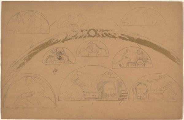 Studies for Lunettes [recto], 1890/1897.