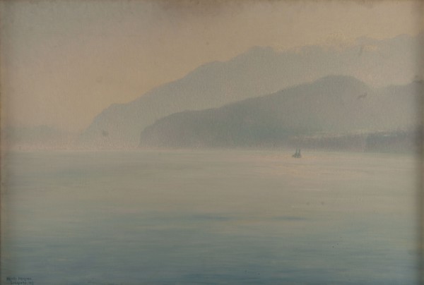 Coast of Sorrento, blue and silver, 1913.