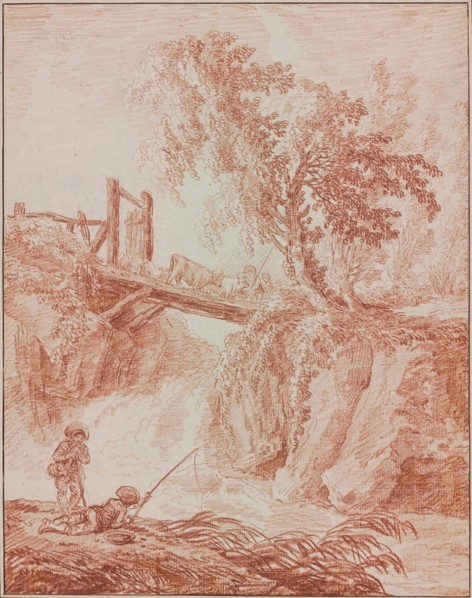 Herdsmen Crossing a Waterfall, 1770/1775.