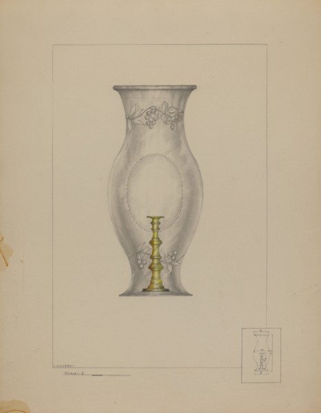 Hurricane Shade and Candlestick, c. 1937.