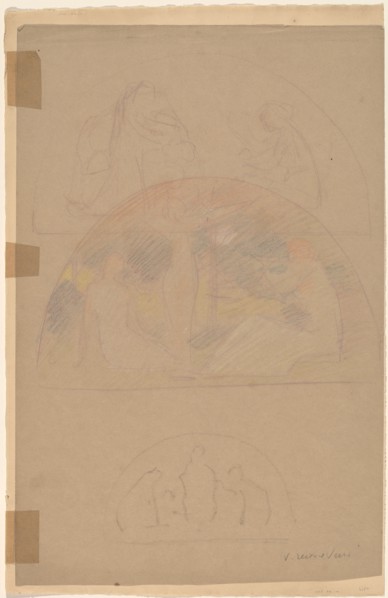 Studies for a Lunette [recto], 1890/1897.