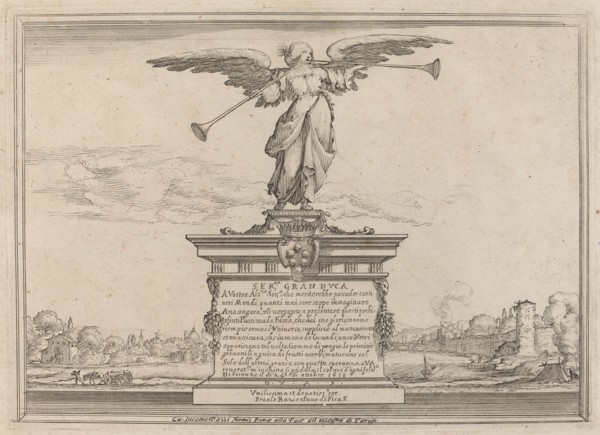 Dedication Page with Statue of Fama, 1638.