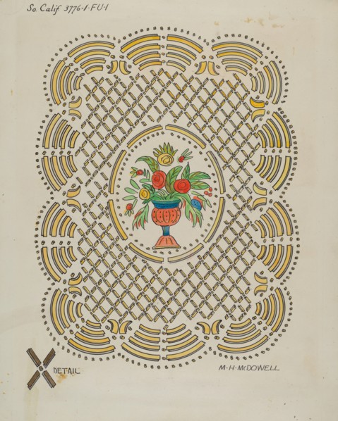 Design on Door of Seth Thomas Clock, 1936.