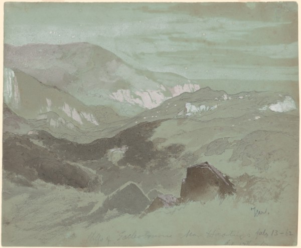 Cliffs of Ecclesbourne Near Hastings, 1862.