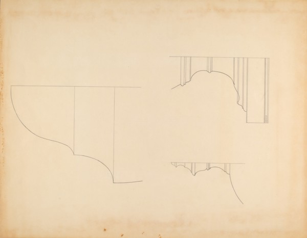 Knife and Spoon Box - Line Drawing, c. 1940.