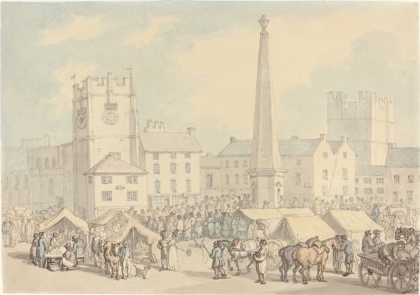 Market Day at Richmond in Yorkshire, c. 1818.
