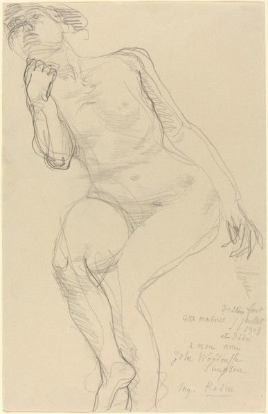 Seated Female Nude Leaning to the Left, 1908.
