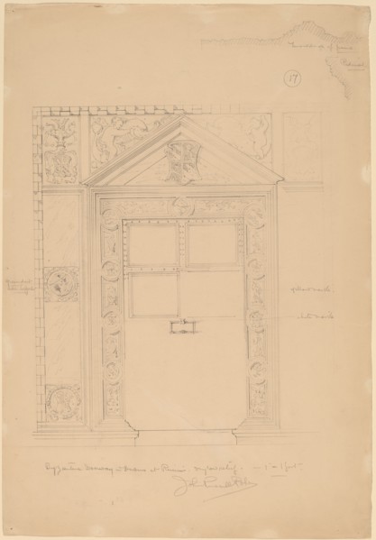 Byzantine Doorway with Duomo, Rimini, c. 1898.