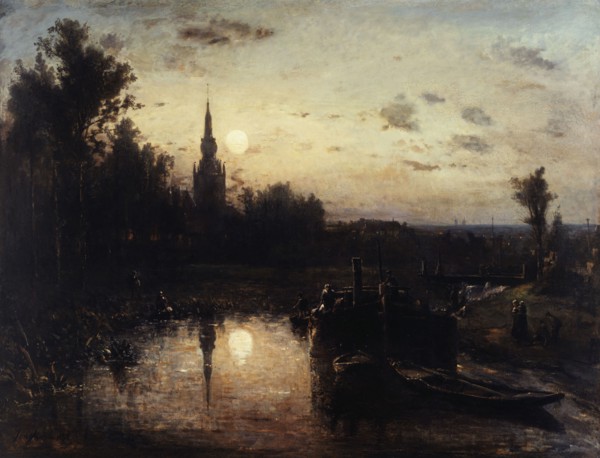 Moonlight in Overschie (near Rotterdam), 1855.