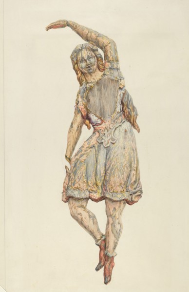 Circus wagon figure: dancing girl, probably 1938.
