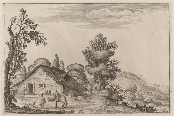 Landscape with a Traveler before a Cottage, 1638.