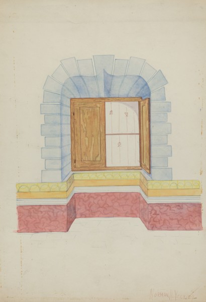 South Wall of "Governor's Room" at Mission, 1936.