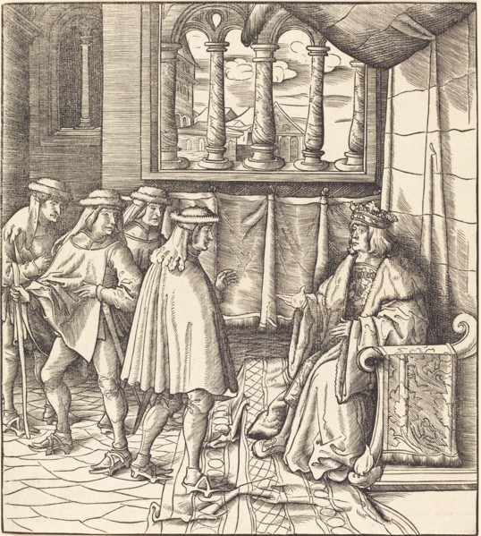 A King on a Throne, before him Four Men, 1514/1516.