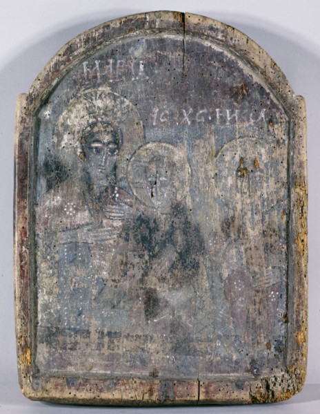 Madonna and Child with a Saint, between 700 and 900.