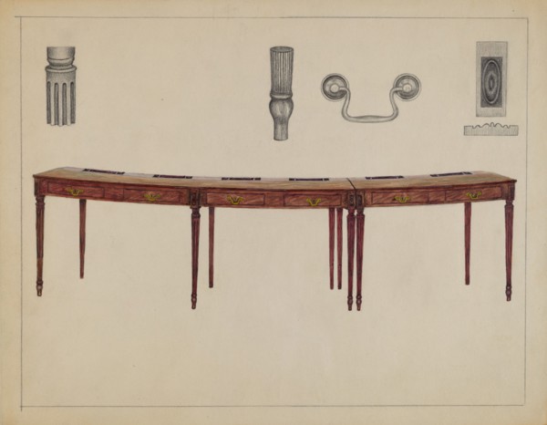 Desk (in two sections) Used by Members of Congress, 1936.