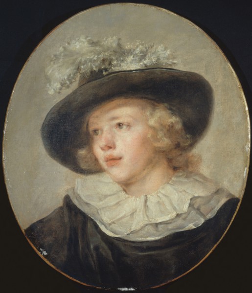 Portrait de jeune garçon avec un chapeau à plumes, c.1785.