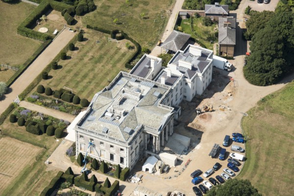 Renovation works at Gorhambury House, Hertfordshire, 2020.