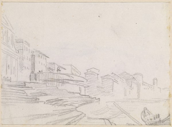 Buildings along a Riverside [verso], probably c. 1754/1765.