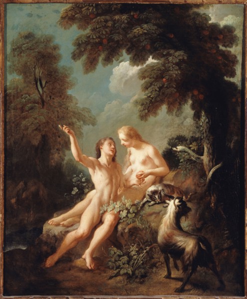 Adam et Eve au Paradis, c.1735. Creator: Jean-Joseph Dumons.
