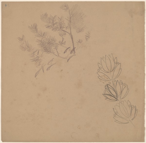 Study for a Border Design with a Sketch of a Tree, 1890/1897.