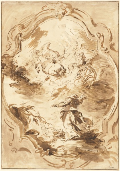 Elisha Watching Elijah Ascend in the Fiery Chariot, 1750/1755.