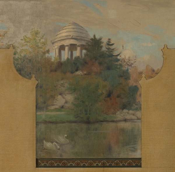 Esquisse pour la mairie de Vincennes : Le lac Daumesnil, 1898.