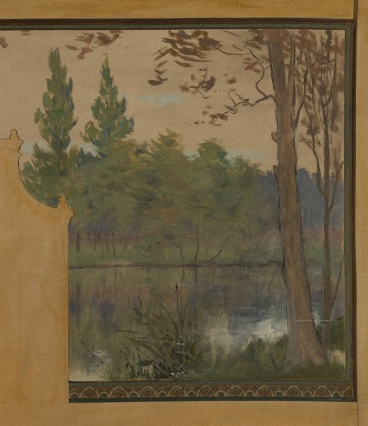 Esquisse pour la mairie de Vincennes : Le lac Daumesnil, 1898.